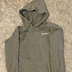 Light Heather Grey Gymshark Hoodie Sweatshirt, Size Medium
